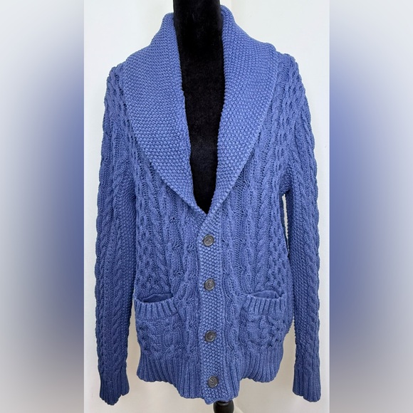 Brooks Brothers Sweaters - Brooks Brothers preppy cable knit cardigan sweater shawl collar button close M